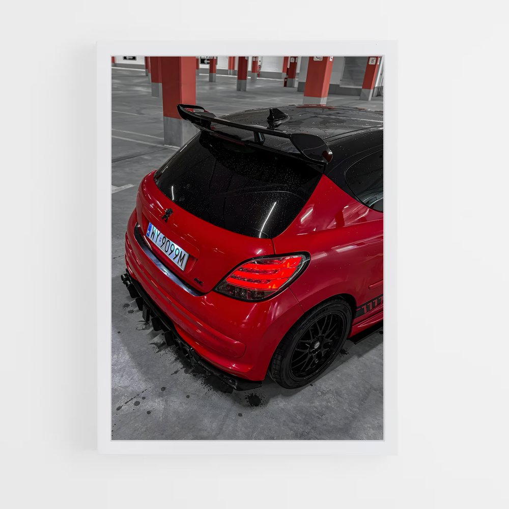 Poster Performance Rouge – affiche Peugeot (vue 3)
